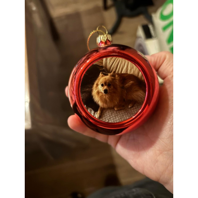 kerst bal met persoonlijke foto/ kan ook met logo van het bedrijf