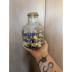 mooi bloempotje met droogbloemen en lichtjes en tekst