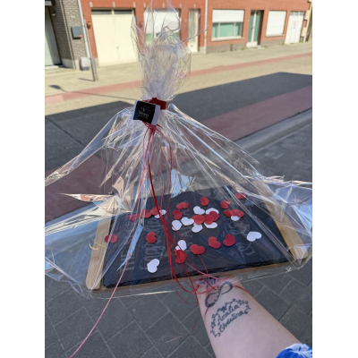 borrelplank met tekst